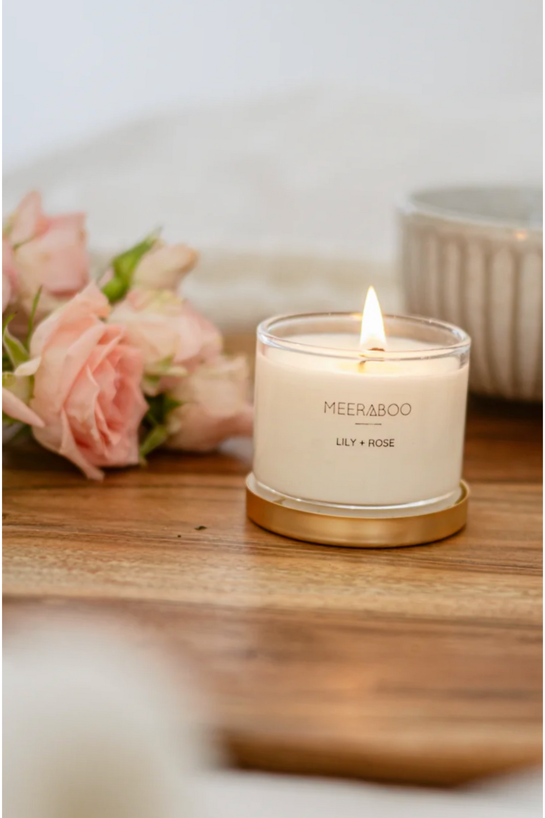 Meeraboo Candle Golden Girl Mini Candle in Lily + Rose