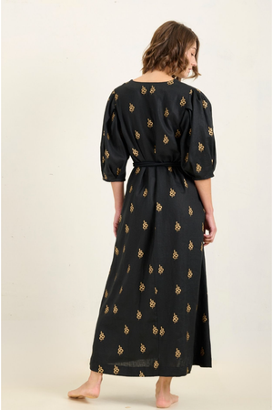 State Of Embrace Medusa Balloon Sleeve Maxi Dress in Onyx