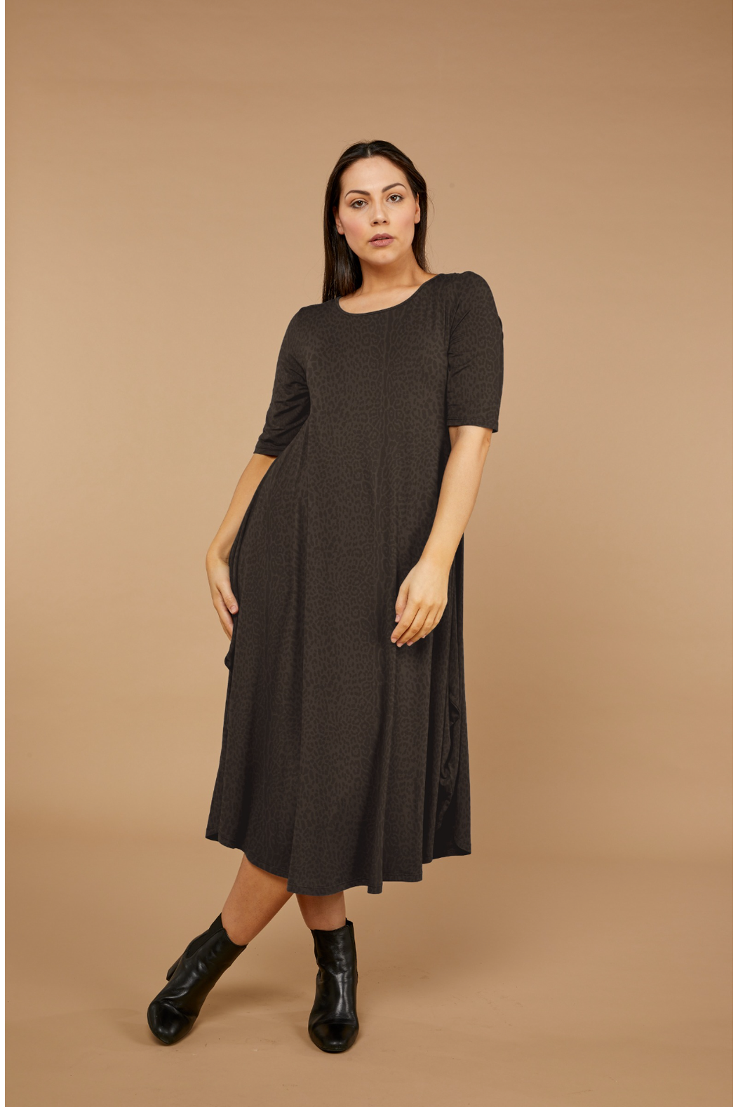 Tani Original Tri Dress in Wild Licorice Print