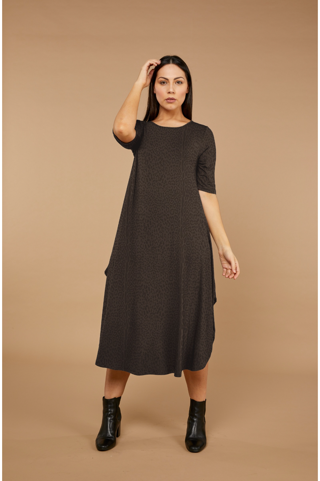 Tani Original Tri Dress in Wild Licorice Print