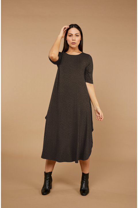 Tani Original Tri Dress in Wild Licorice Print