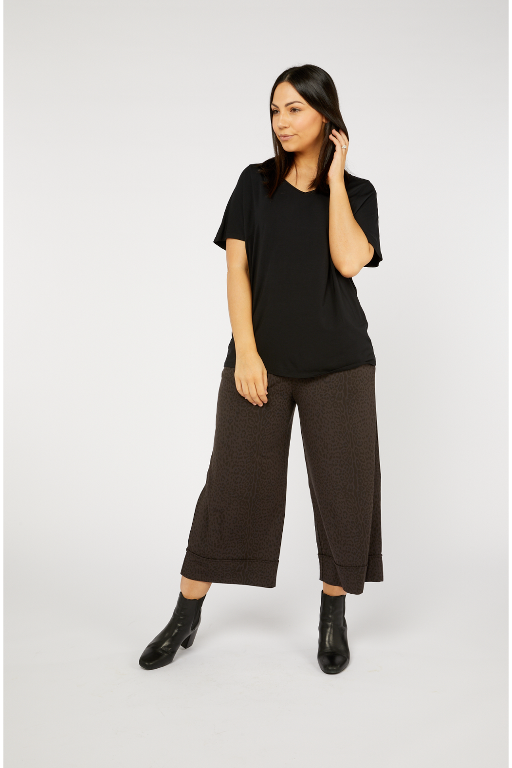 Tani Culotte Resort Pant In Wild Licorice Print
