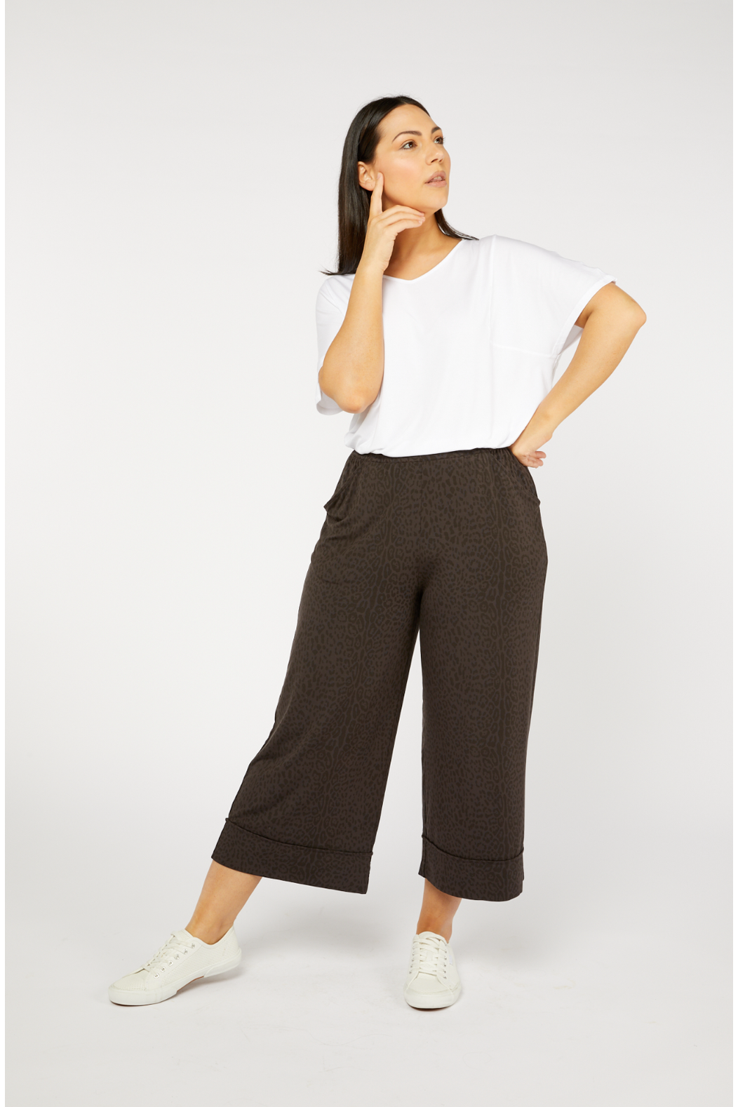 Tani Culotte Resort Pant In Wild Licorice Print