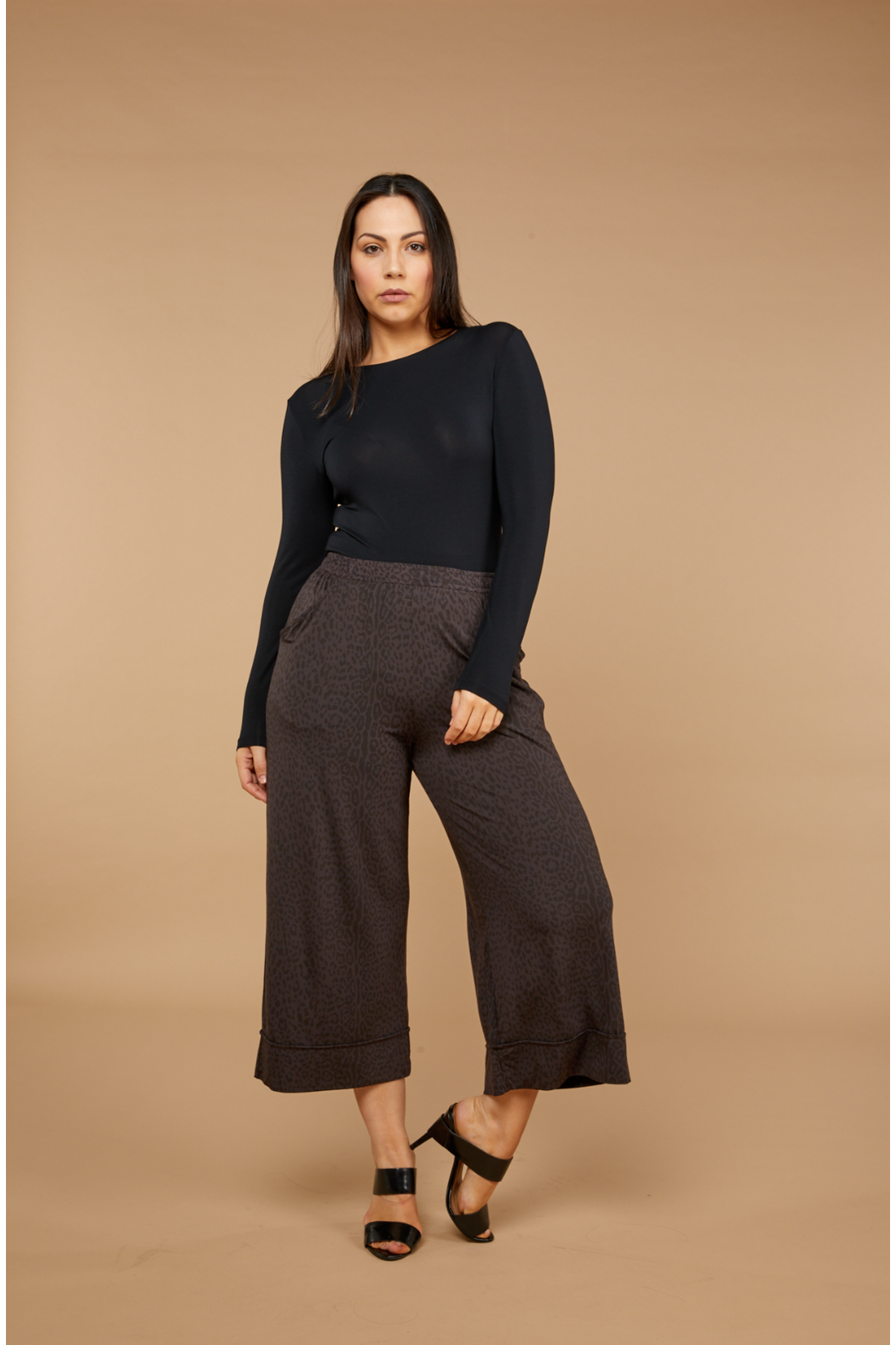 Tani Culotte Resort Pant In Wild Licorice Print