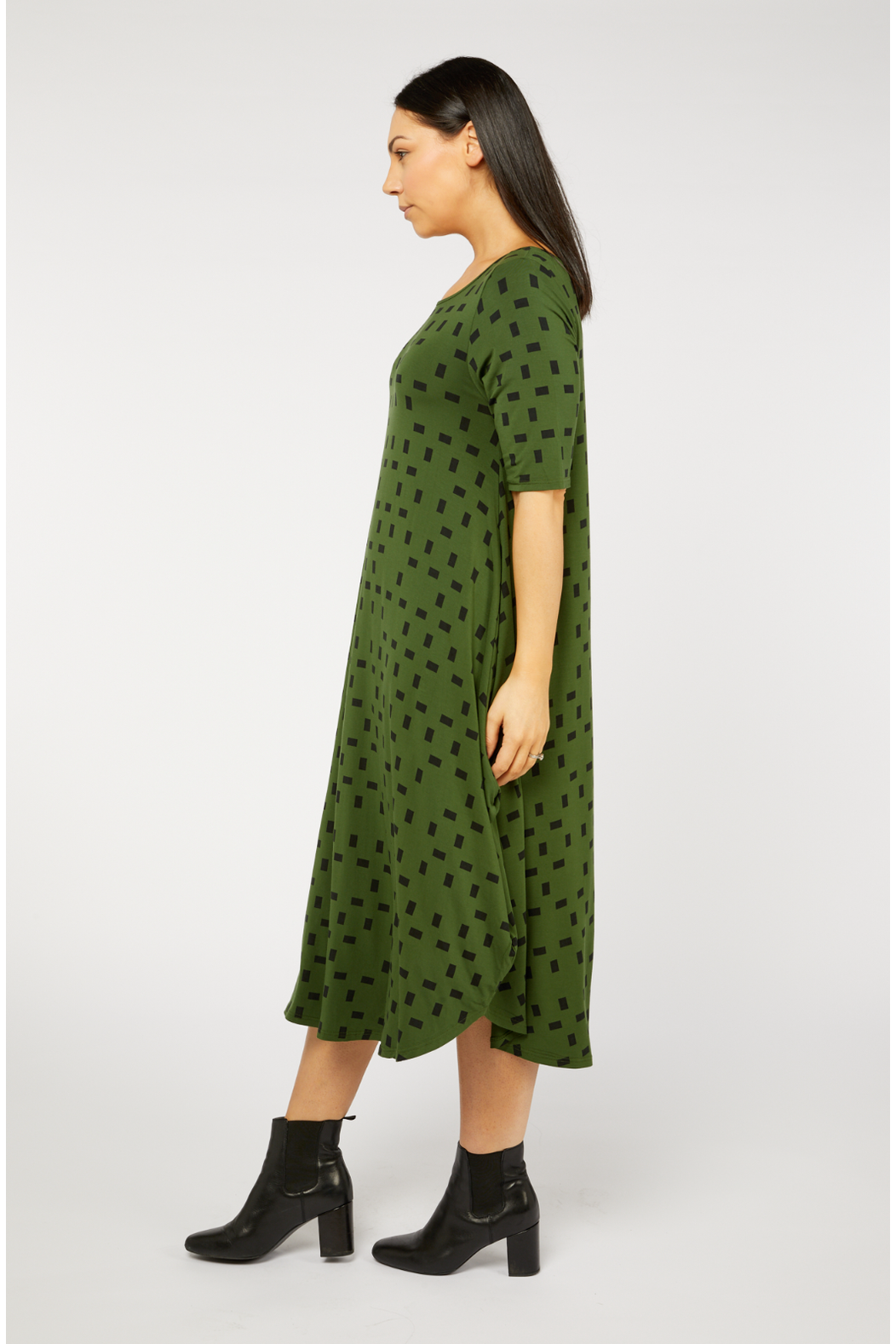 Tani Original Tri Dress in Moss Print