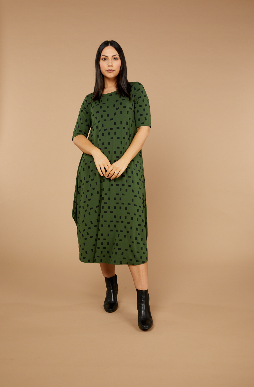 Tani Original Tri Dress in Moss Print