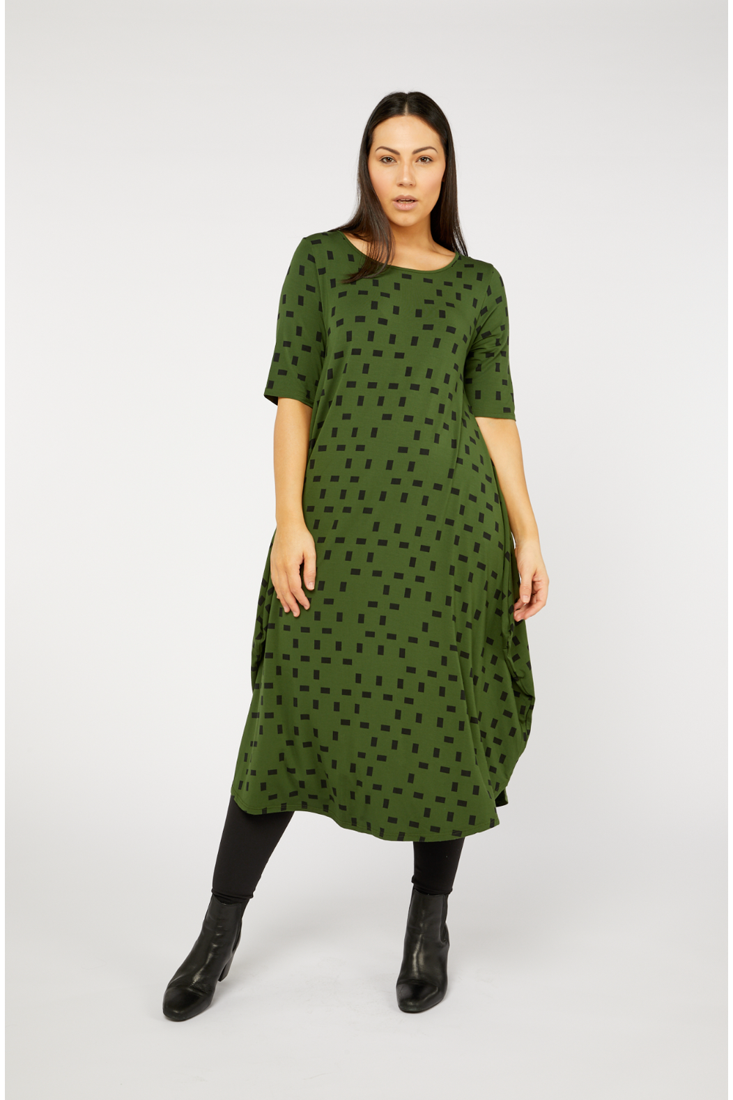 Tani Original Tri Dress in Moss Print