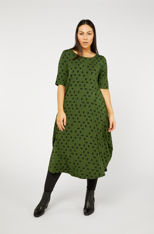 Tani Original Tri Dress in Moss Print