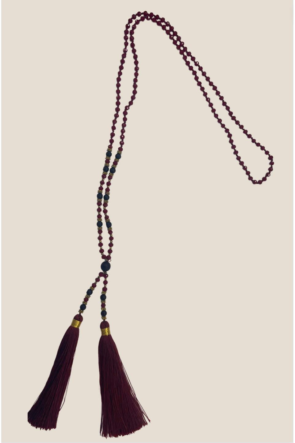 Urban Cachet Accessories Tassel Crystal Necklace in Red #1
