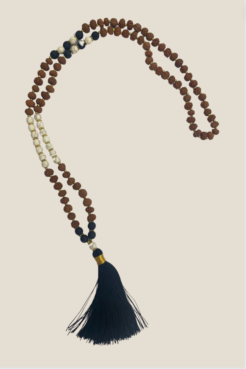 Urban Cachet Accessories Rudraksha Seed and Mix Necklace with Black Tassel #4