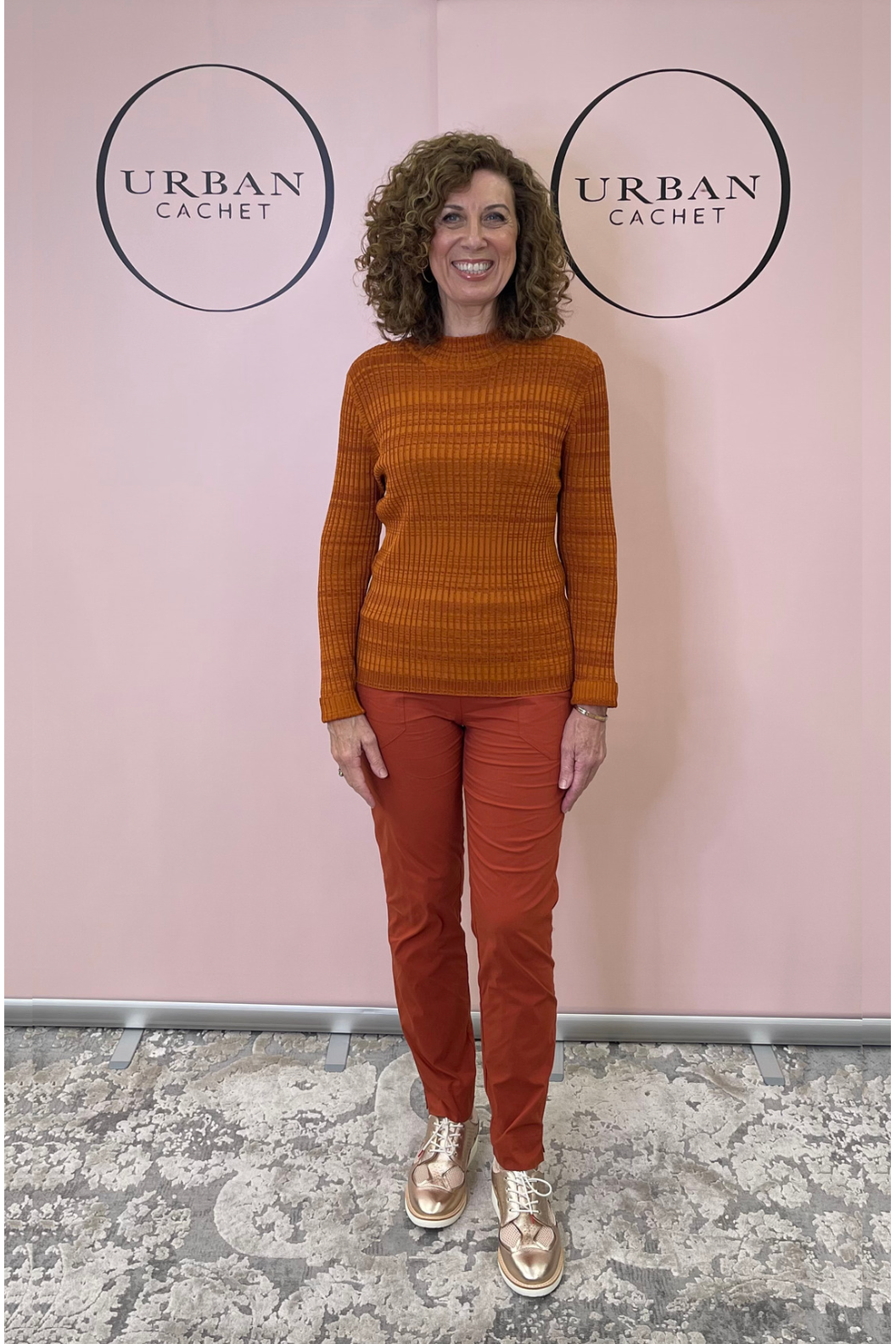 Foil Full Monty Trapeze Trouser with pockets in Auburn