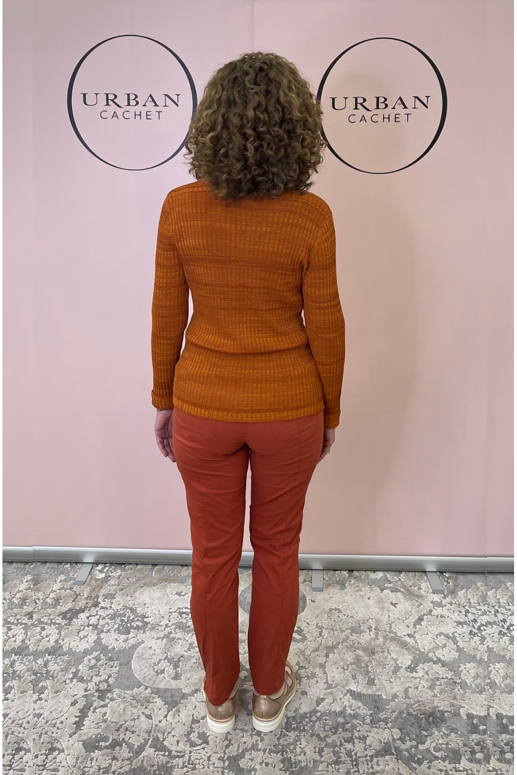 Foil Full Monty Trapeze Trouser with pockets in Auburn