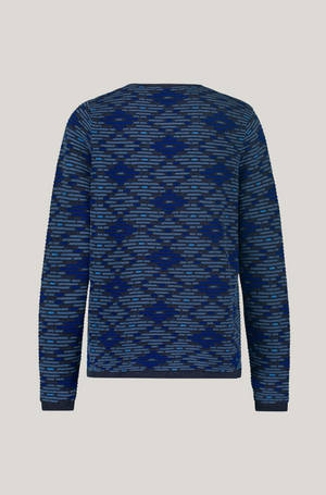 Mansted Denmark Tula Ikat Cotton Crew in Navy