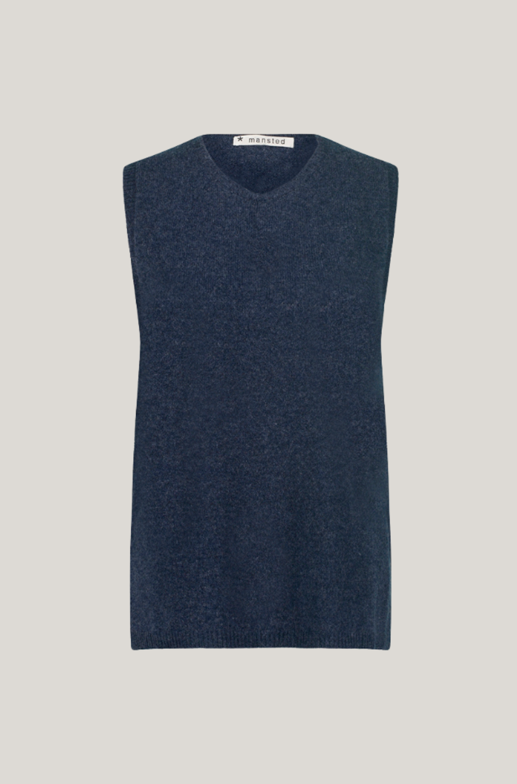 Mansted Denmark Mitos Lambswool Crew Vest in Soft Blue