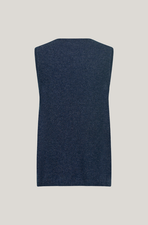 Mansted Denmark Mitos Lambswool Crew Vest in Soft Blue