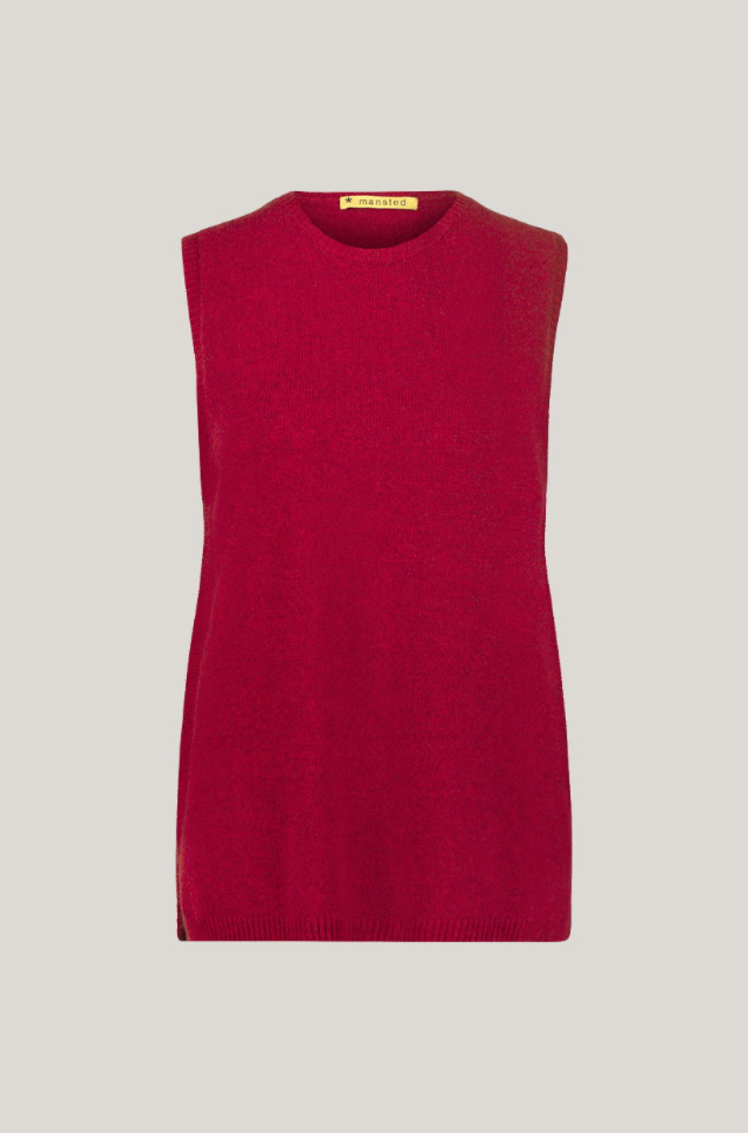 Mansted Denmark Mitos Lambswool Crew Vest in Red