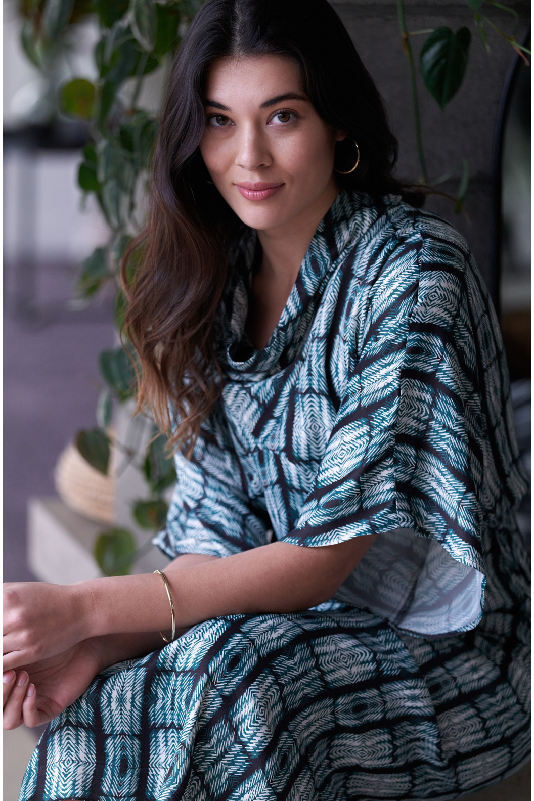 Foil On The Cowl Dress in Adder Girl