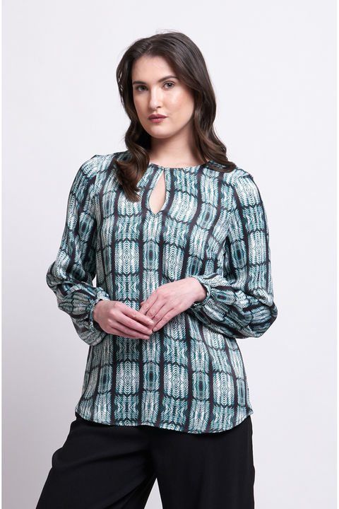 Foil Smooth Talker Top in Adder Girl