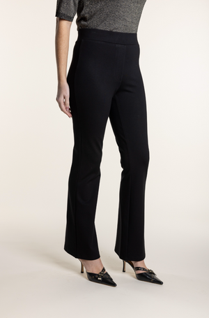 Two-T's Clothing Ponte Bootleg Pant in Black