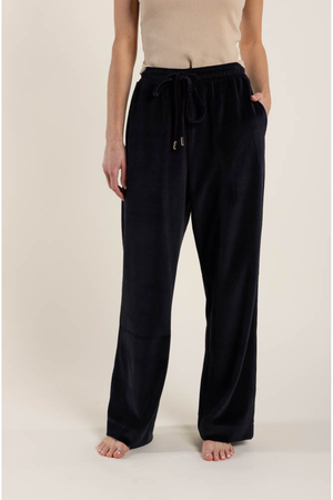 Two-T's Clothing Velour Pants in Black