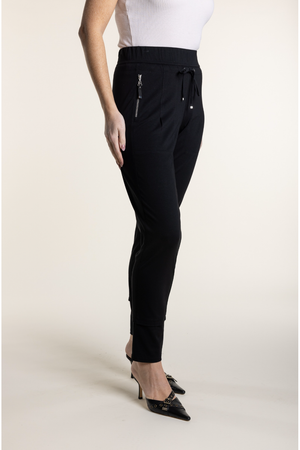 Two-T's Clothing Zip Panel Pant in Black