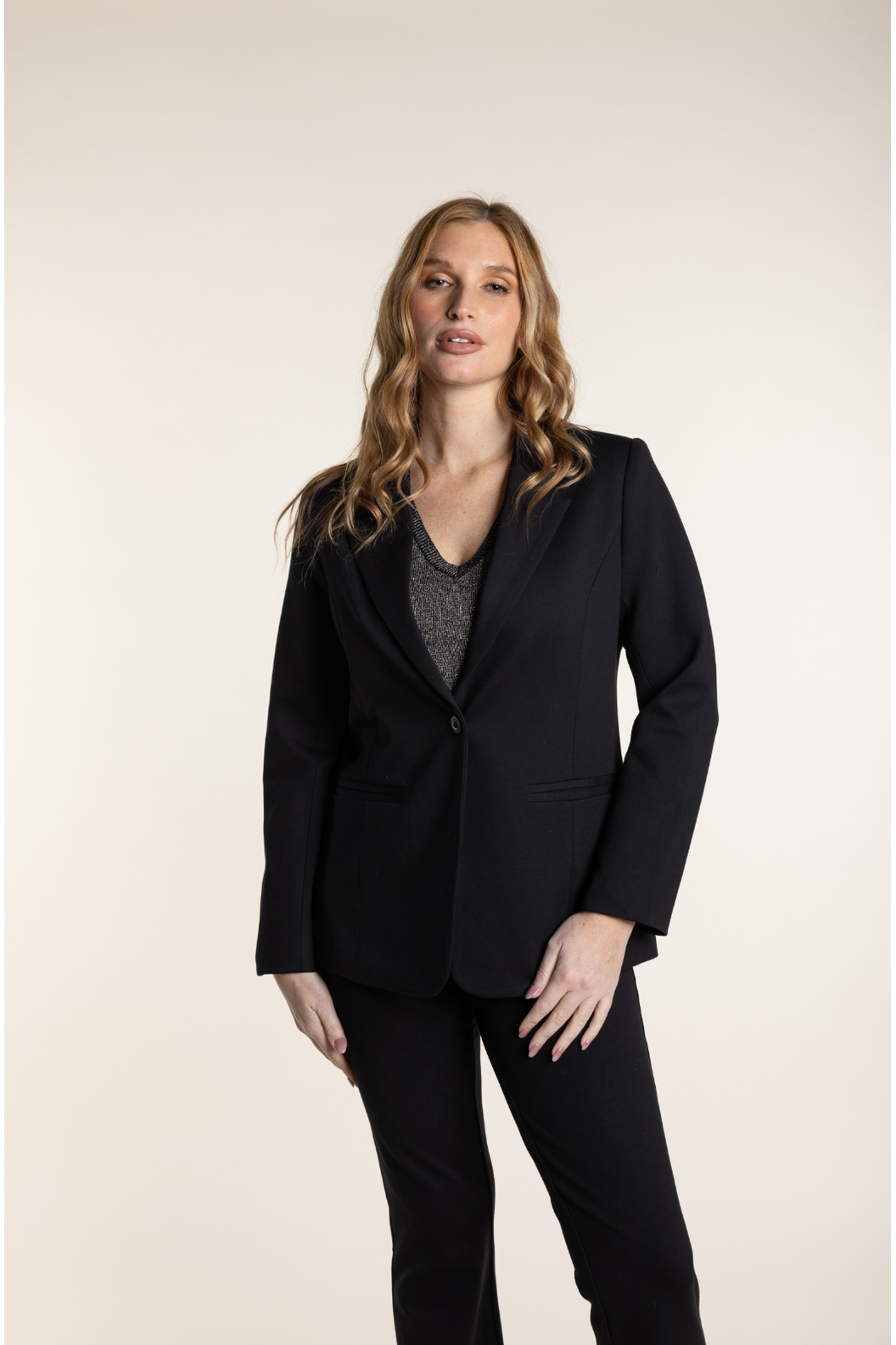 Two T's Clothing Ponte Blazer in Black