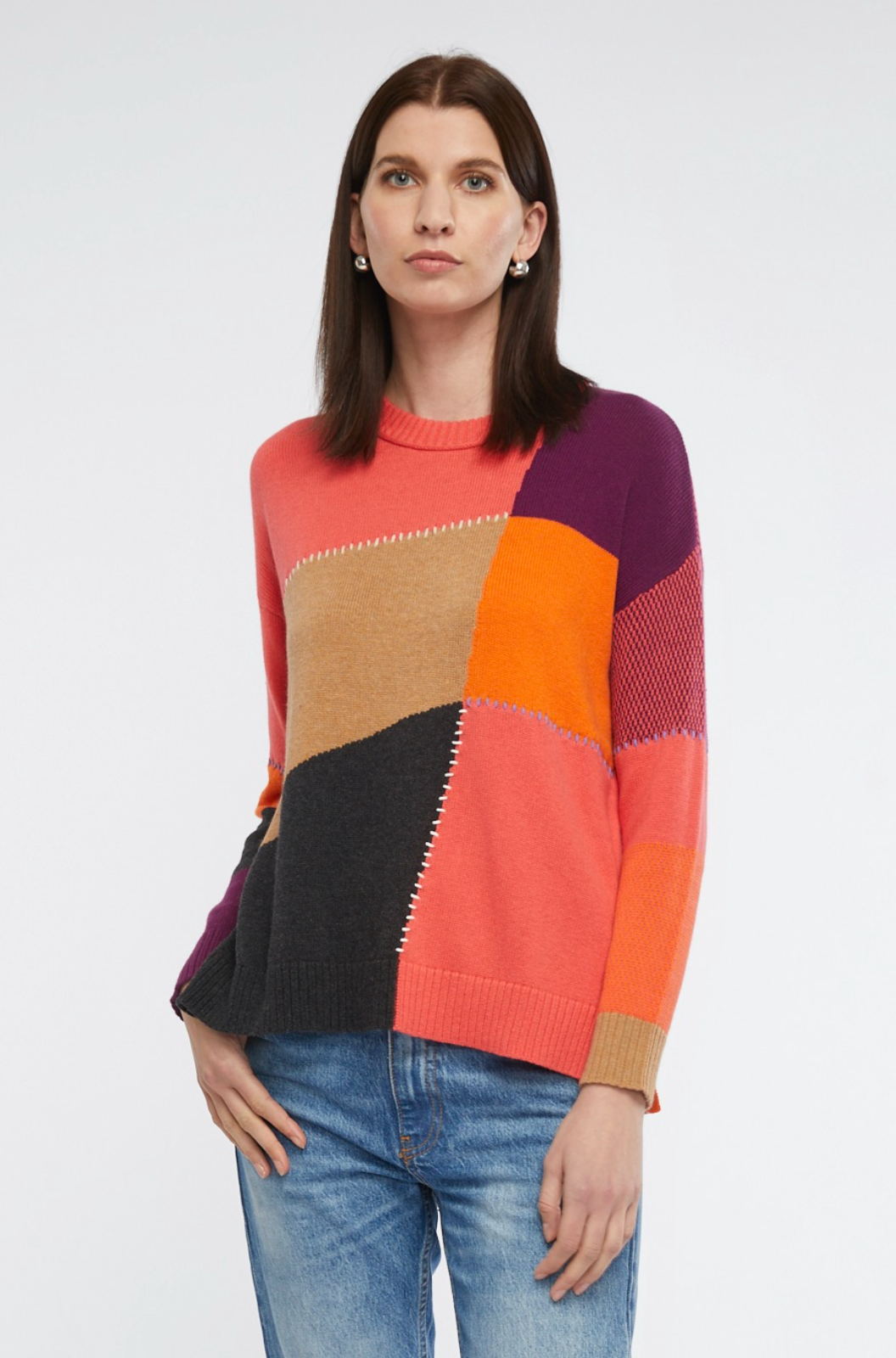 Zaket and Plover Patchwork Jumper in Dubarry