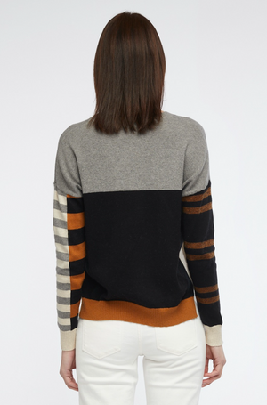 Zaket and Plover Eclectic Intarsia Jumper in Cloud