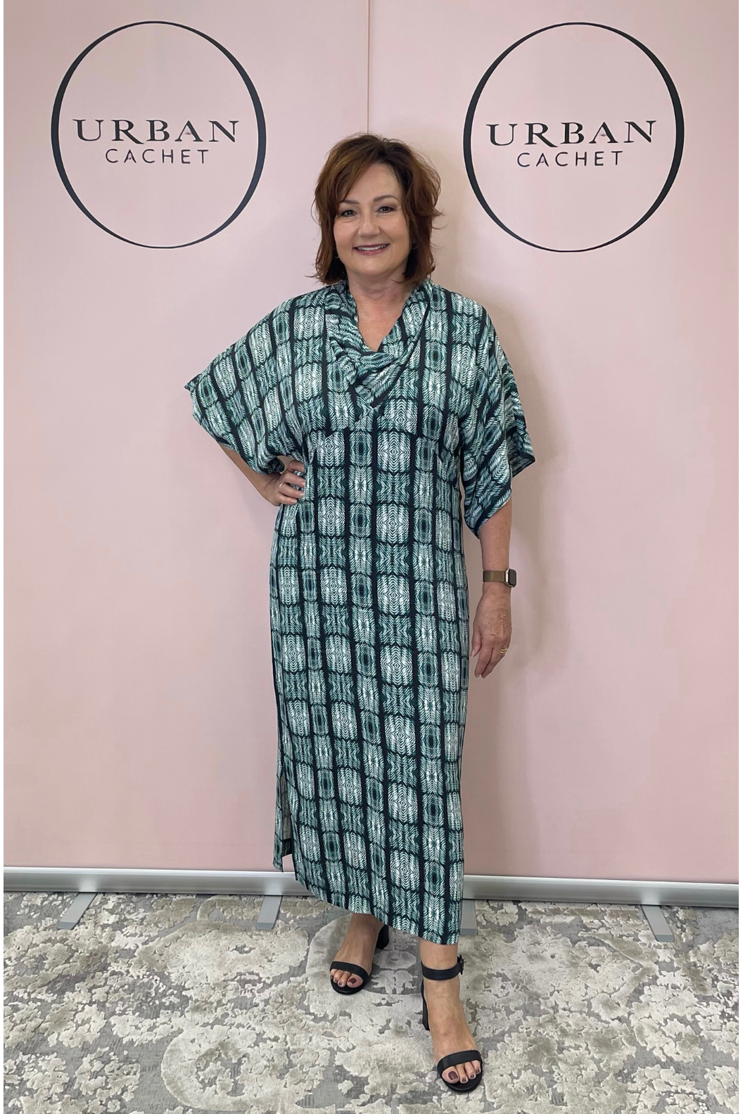 Foil On The Cowl Dress in Adder Girl