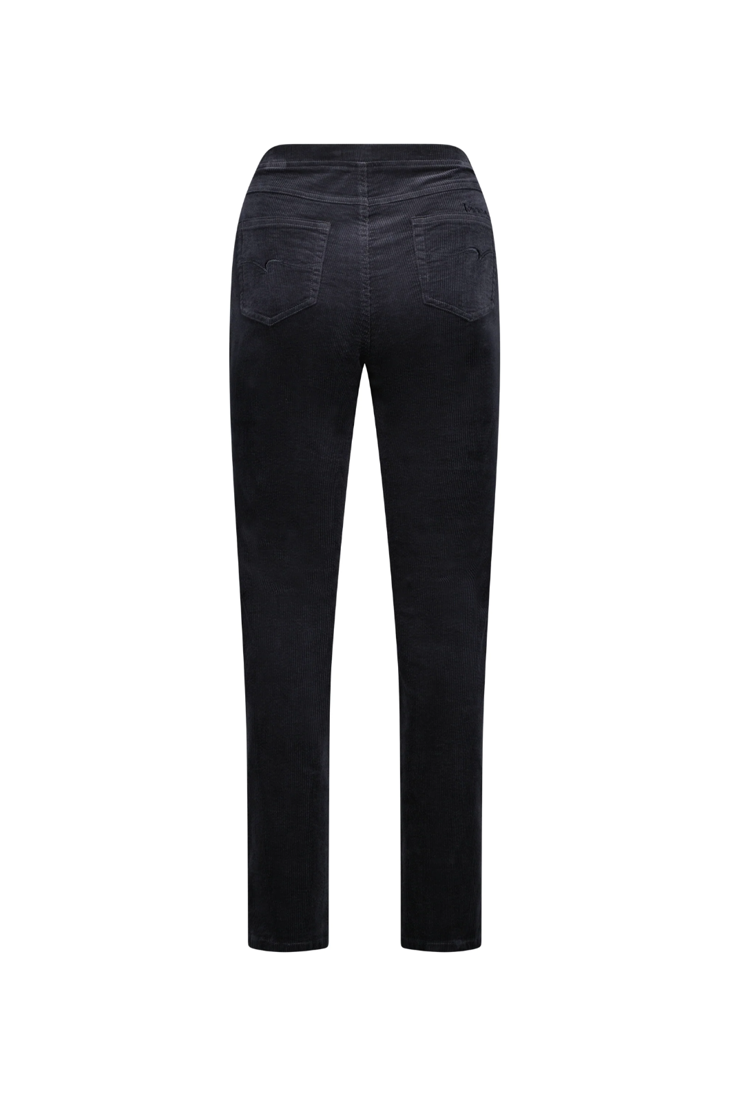 Vassalli Slim Leg Full Length Widewhale Cord Pull On in Charcoal