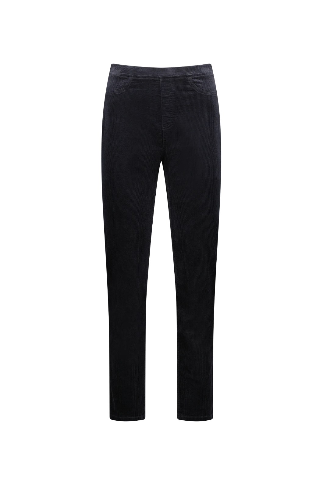 Vassalli Slim Leg Full Length Widewhale Cord Pull On in Charcoal