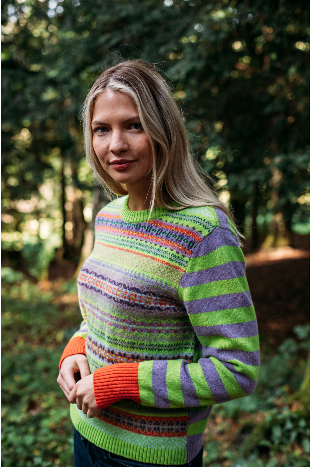 Eribe Knitwear Stobo Fairisle Sweater in Luscious