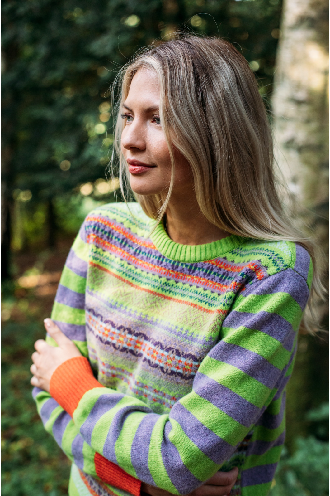 Eribe Knitwear Stobo Fairisle Sweater in Luscious