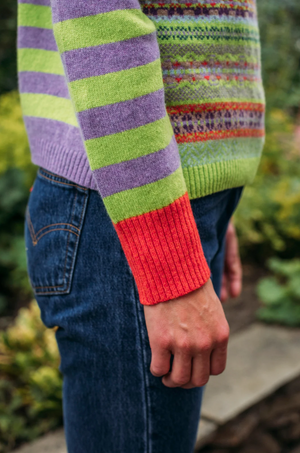 Eribe Knitwear Stobo Fairisle Sweater in Luscious