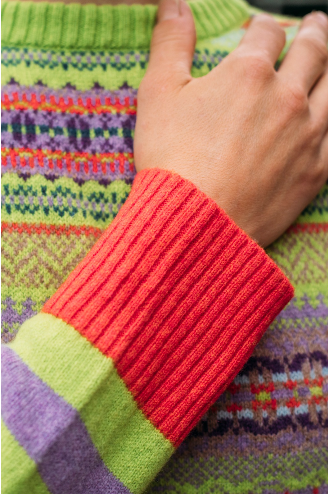 Eribe Knitwear Stobo Fairisle Sweater in Luscious