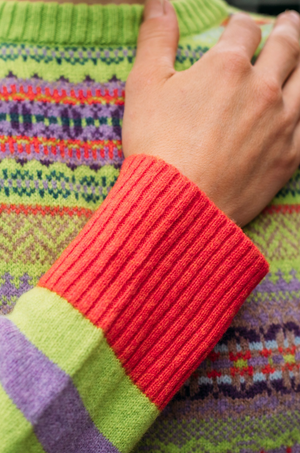 Eribe Knitwear Stobo Fairisle Sweater in Luscious