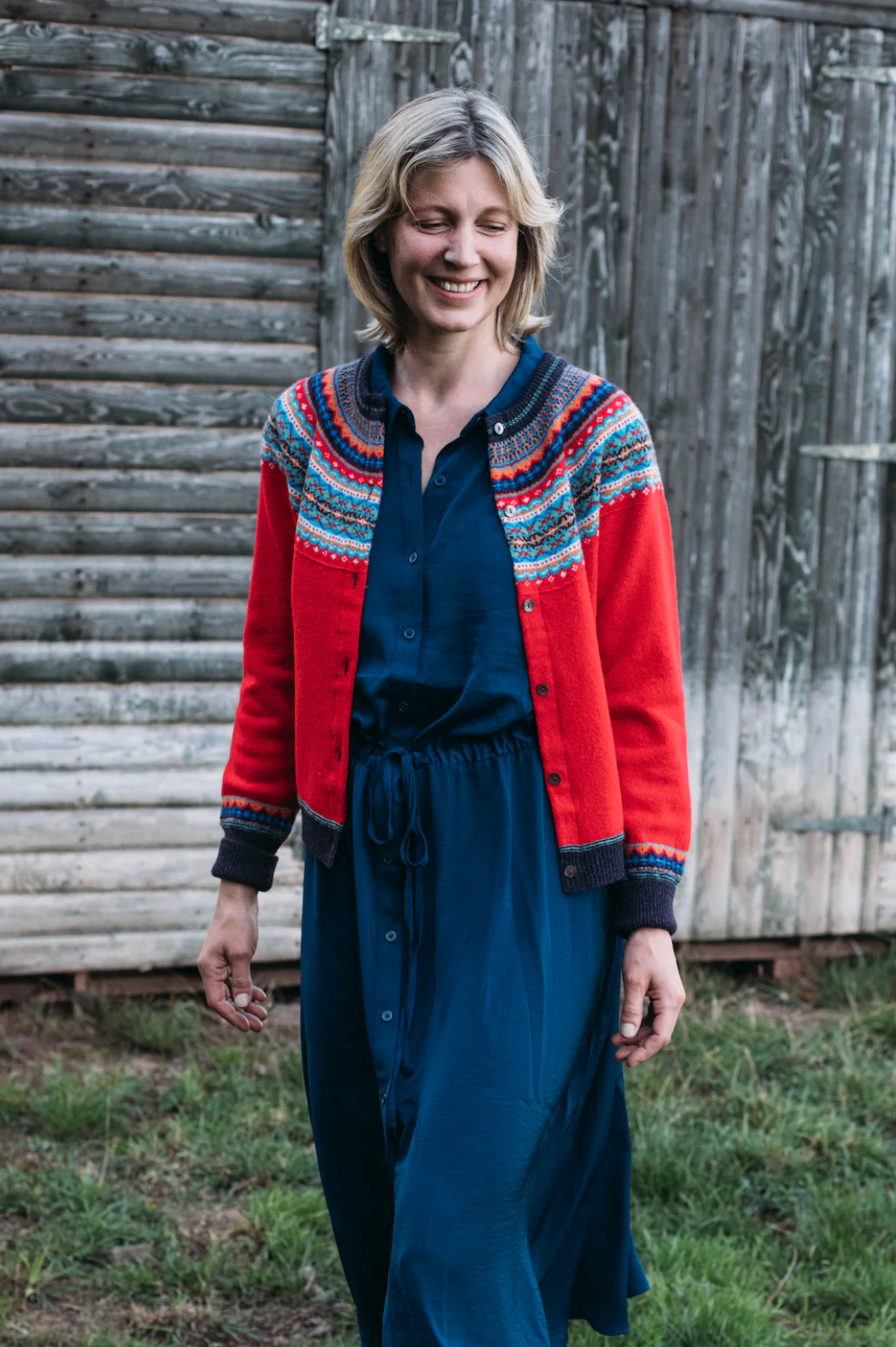 Eribe Knitwear Alpine Cardigan in Crabapple