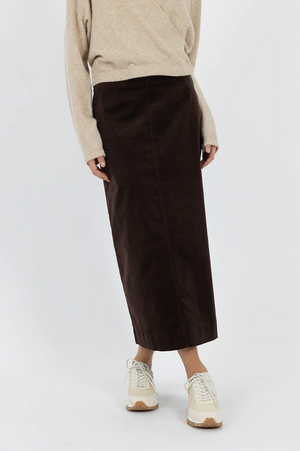 Humidity Billie Cord Skirt in Cocoa