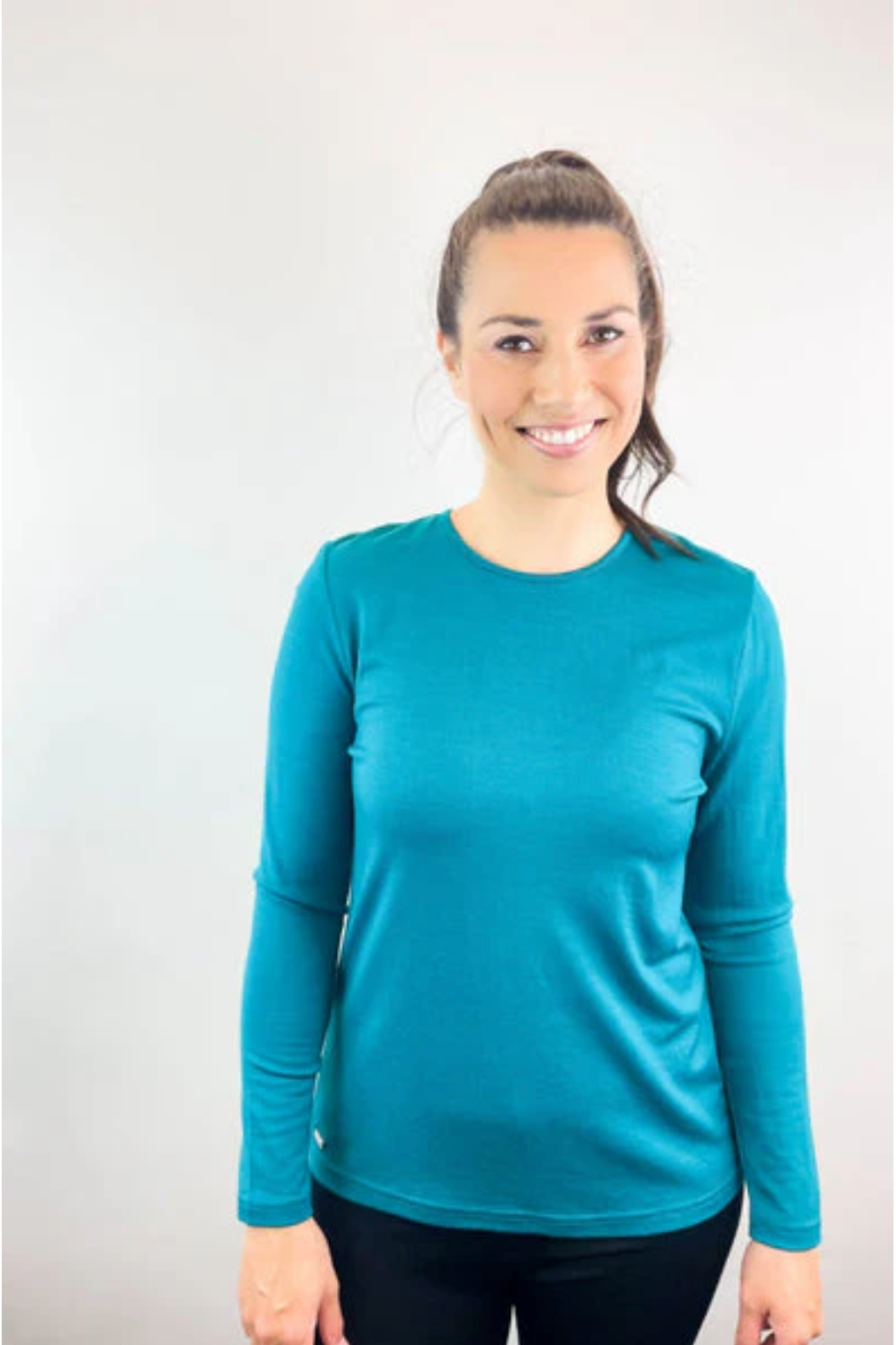 Ebony Merino Long Sleeve Crew Top in Dragonfly