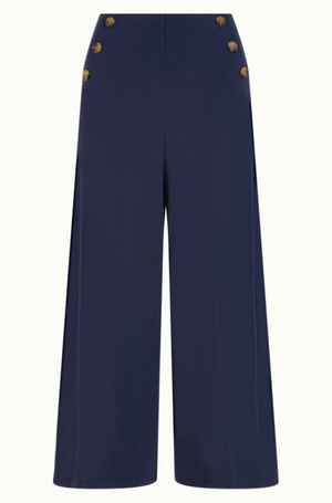 King Louie Pia Culotte Milano Uni Pant in Evening Blue