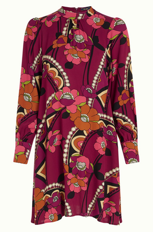 King Louie Sandy Dress Lovechild in Cabernet Red