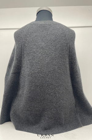 Mansted Denmark Windy Lamb Yoke Cape in Charcoal