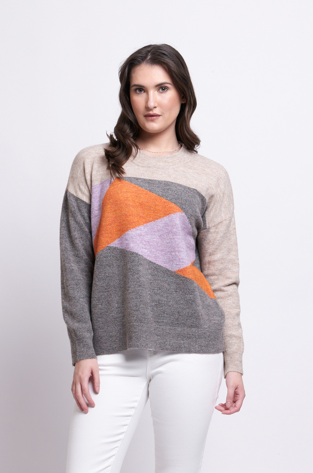 Foil Cubist Sweater in Tangerine Combo