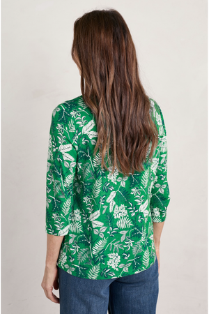 Seasalt Appletree 3/4 Sleeve Top in Fern Sprig Island