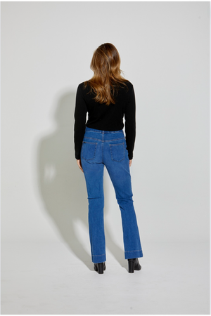 New London Jeans Olympia Flare Jean in Denim Wash