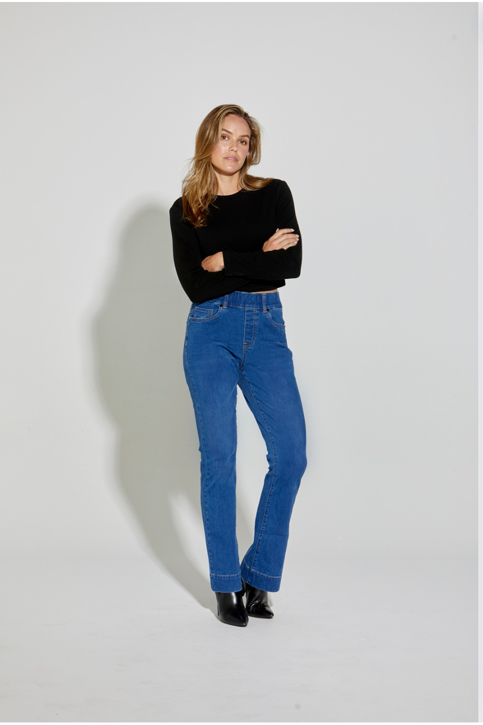 New London Jeans Olympia Flare Jean in Denim Wash