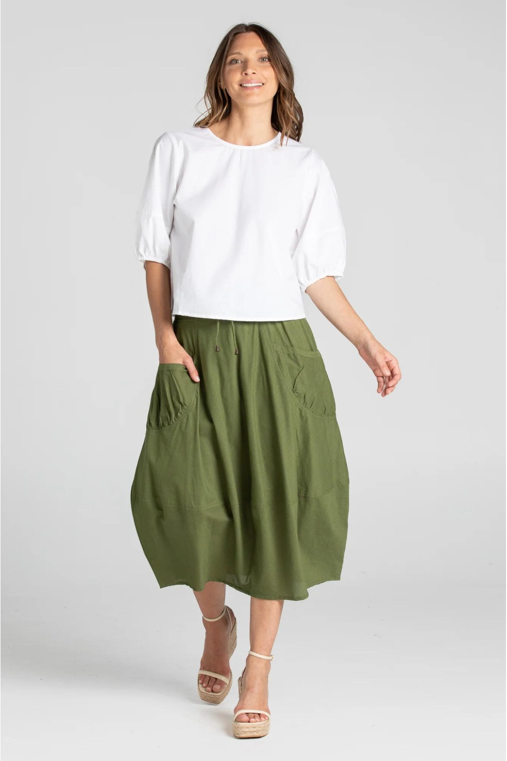 Boom Shankar Khaki Basic Plain Guru Skirt