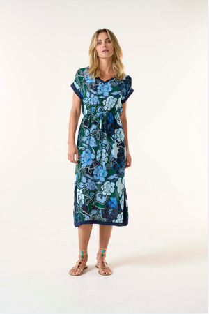 oneseason Sami Dress in Lefkada Navy Print