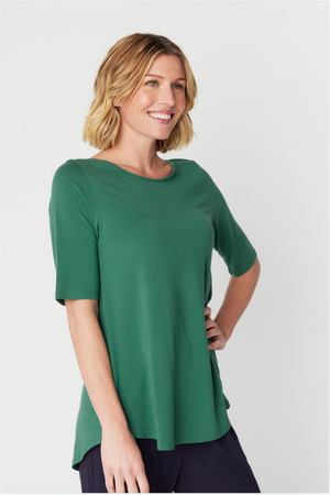 Tani Elbow sleeve swing top in Pine