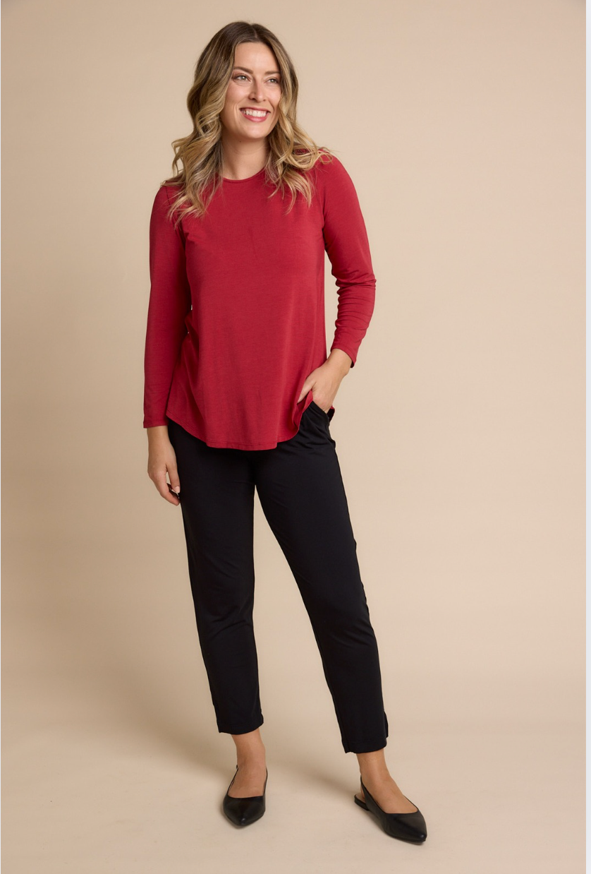 Tani Long Sleeve Cara top in Red Berry